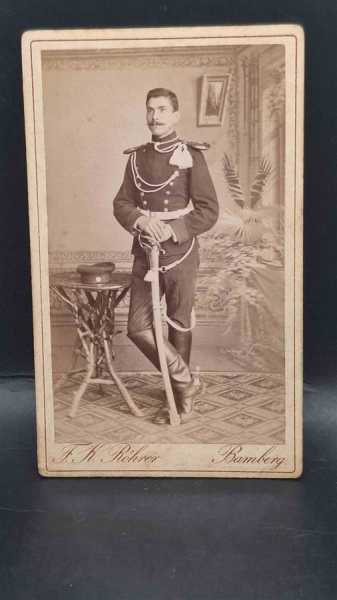 CDV um 1900 Militaria Soldat Uniform Waffenrock Regiment Bamberg Epauletten 15