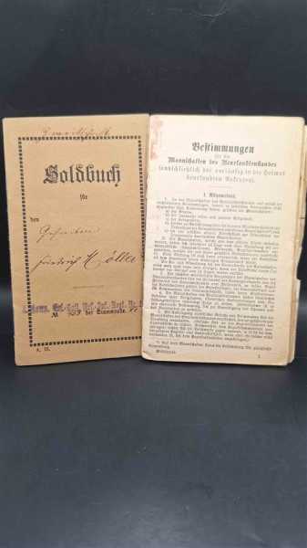 Soldbuch Und Wehrpaß eine Person Ersten Garde-Regiment zu Fuß 10te Kompagnie