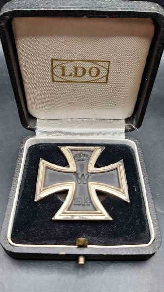 LDO L/54 Eiserne Kreuz 1. Klasse im Etui 1914 Ek1 Schraube Schauerte & Höhfeld