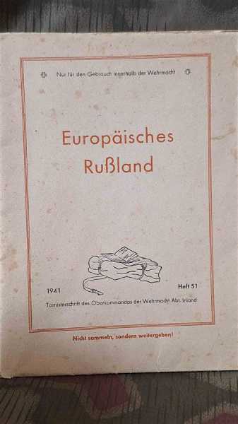 Europäschies Rußland Tornisterschrift des Oberkommandos der Wehrmacht Karte Map