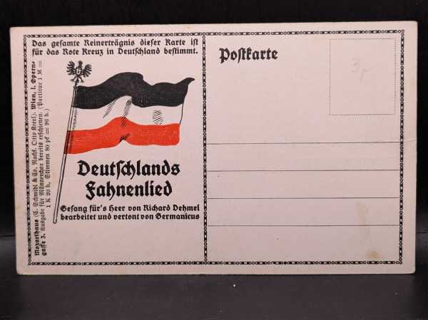 AK Ansichtskarte Postkarte Feldpost Deutschlands Fahnenlied Patriotisch