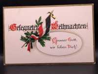 AK Postkarte Feldpost Gesegnete Weihnachten Fahne Grosser...