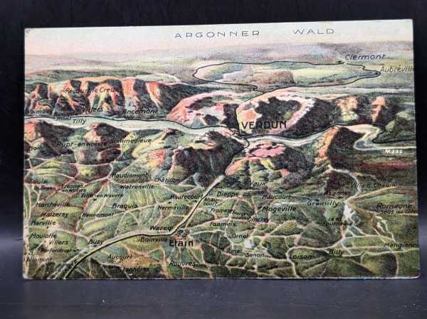 Ansichtskarte Postkarte Feldpost Argonner Wald Verdun Etain Clermont Maas Karte